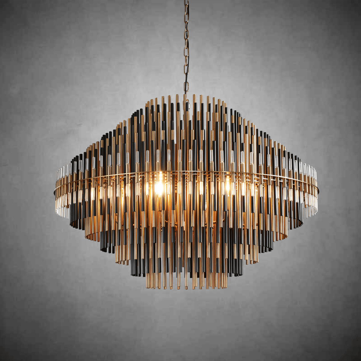 Emila Burnished Brass Chandelier 24''32''42'' - Zelno Lighting