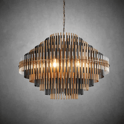 Emila Burnished Brass Chandelier 24''32''42'' - Zelno Lighting