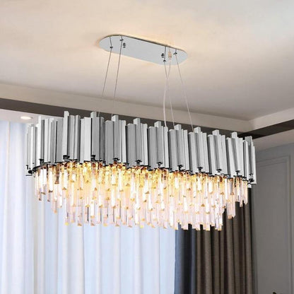 Enoch Crystal Dining Room Chandelier Chorme - Zelno Lighting