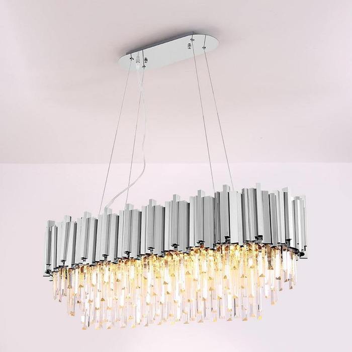 Enoch Crystal Dining Room Chandelier Chorme - Zelno Lighting
