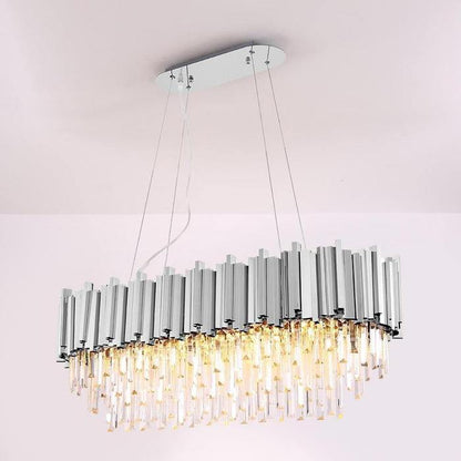 Enoch Crystal Dining Room Chandelier Chorme - Zelno Lighting