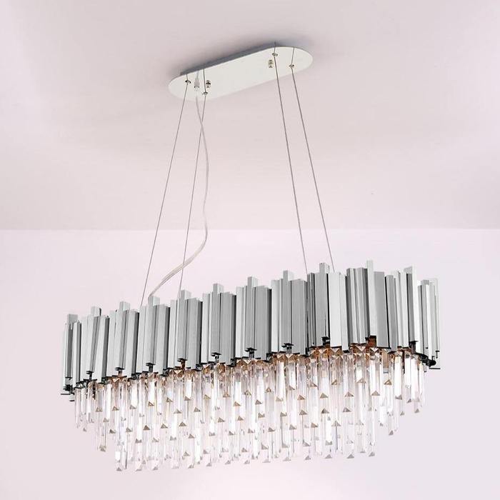 Enoch Crystal Dining Room Chandelier Chorme - Zelno Lighting