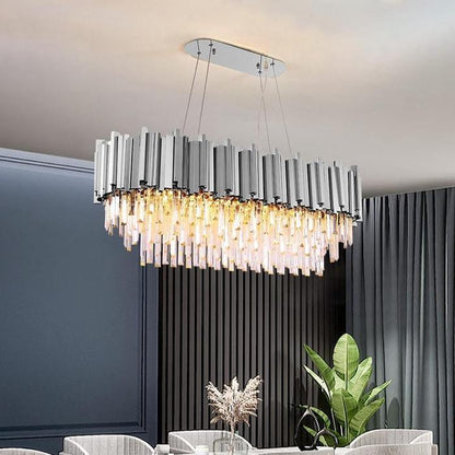 Enoch Crystal Dining Room Chandelier Chorme - Zelno Lighting