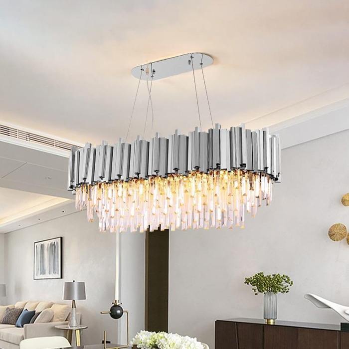 Enoch Crystal Dining Room Chandelier Chorme - Zelno Lighting