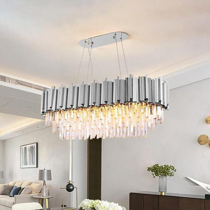 Enoch Crystal Dining Room Chandelier Chorme - Zelno Lighting