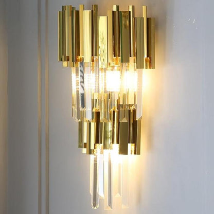 Enoch Three Tier Crystal Wall Sconce - Zelno Lighting