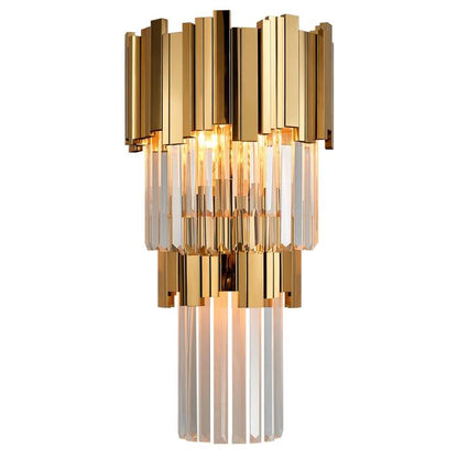 Enoch Three Tier Crystal Wall Sconce - Zelno Lighting