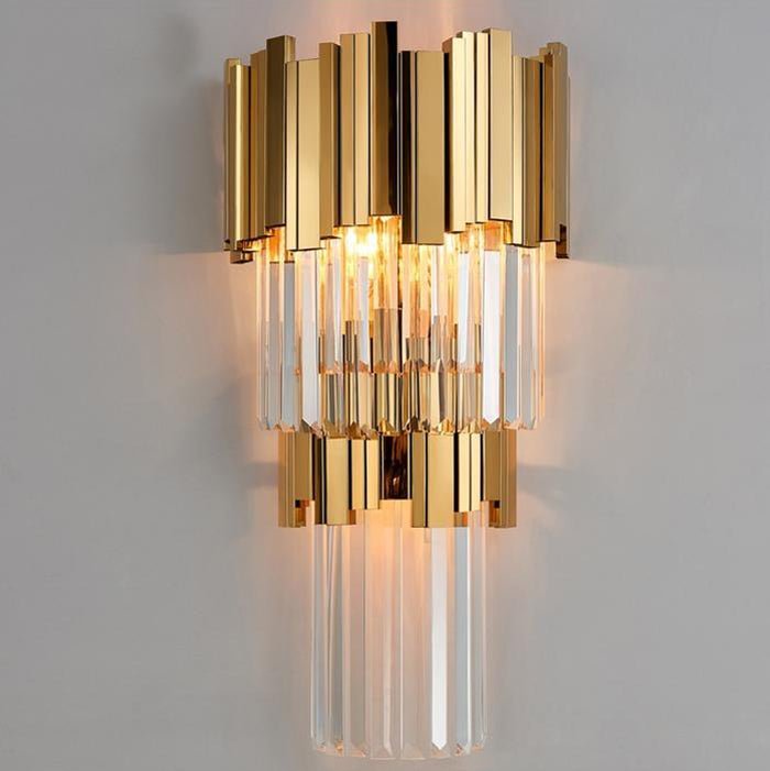 Enoch Three Tier Crystal Wall Sconce - Zelno Lighting