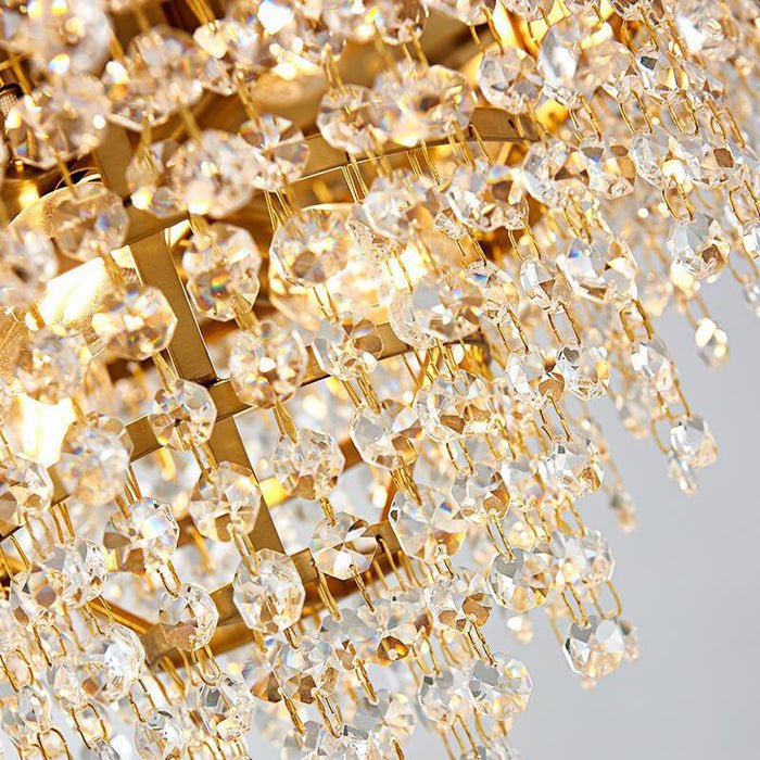 Erin Golden Crystal Chandelier - Zelno Lighting
