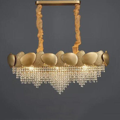 Erin Golden Crystal Chandelier - Zelno Lighting