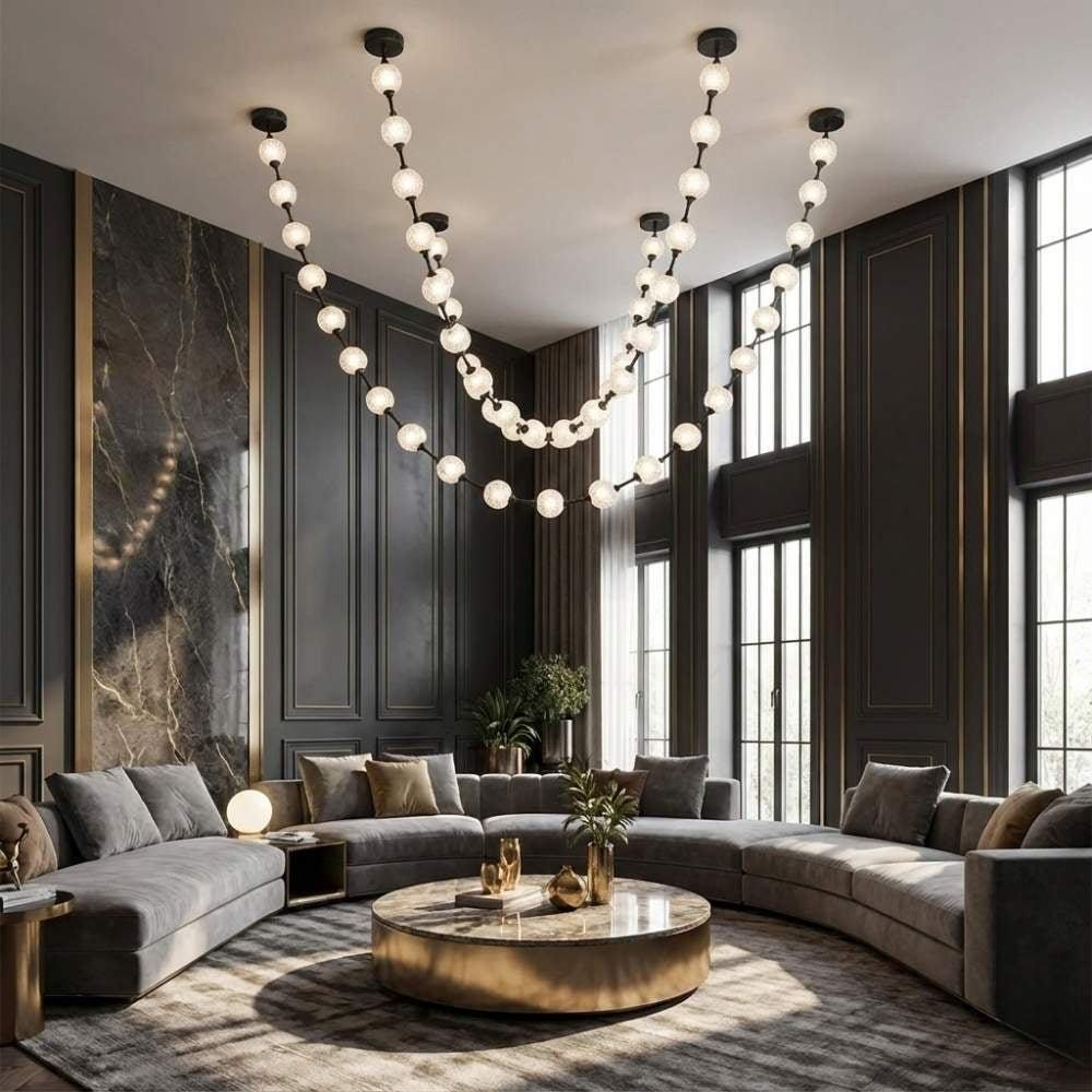 Esle Modern Pearl Necklace Chandelier - Zelno Lighting