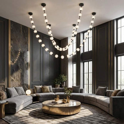 Esle Modern Pearl Necklace Chandelier - Zelno Lighting