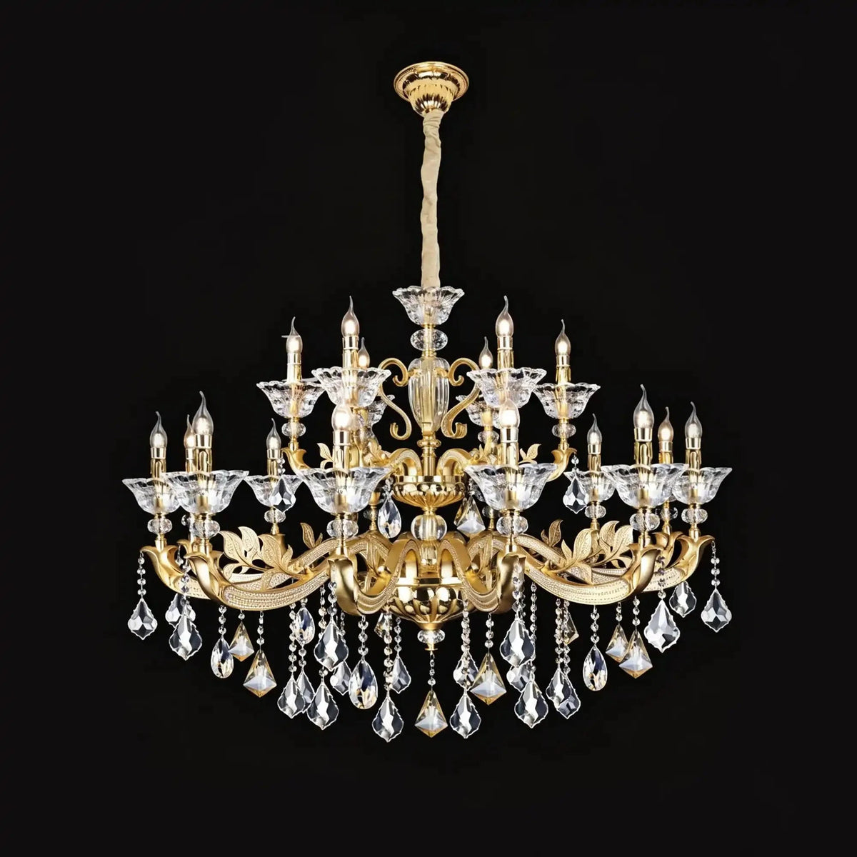 Eternal Baroque Revival Chandelier Series with Diamond-Inspired Crystal-Studded Light Arms - Zelno Lighting