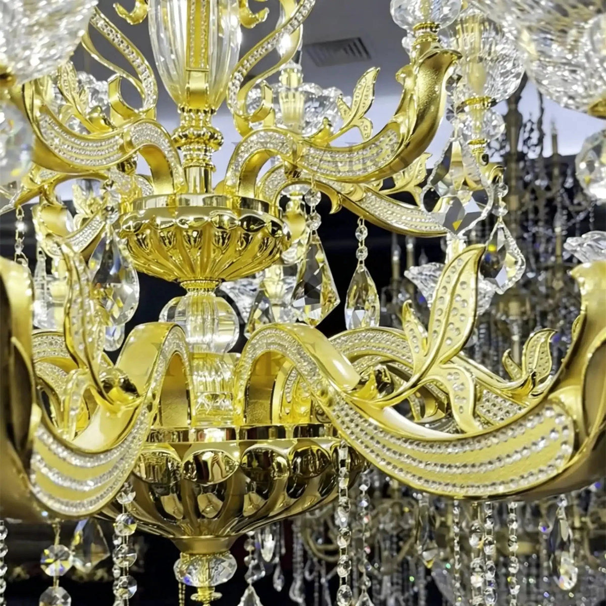 Eternal Baroque Revival Chandelier Series with Diamond-Inspired Crystal-Studded Light Arms - Zelno Lighting