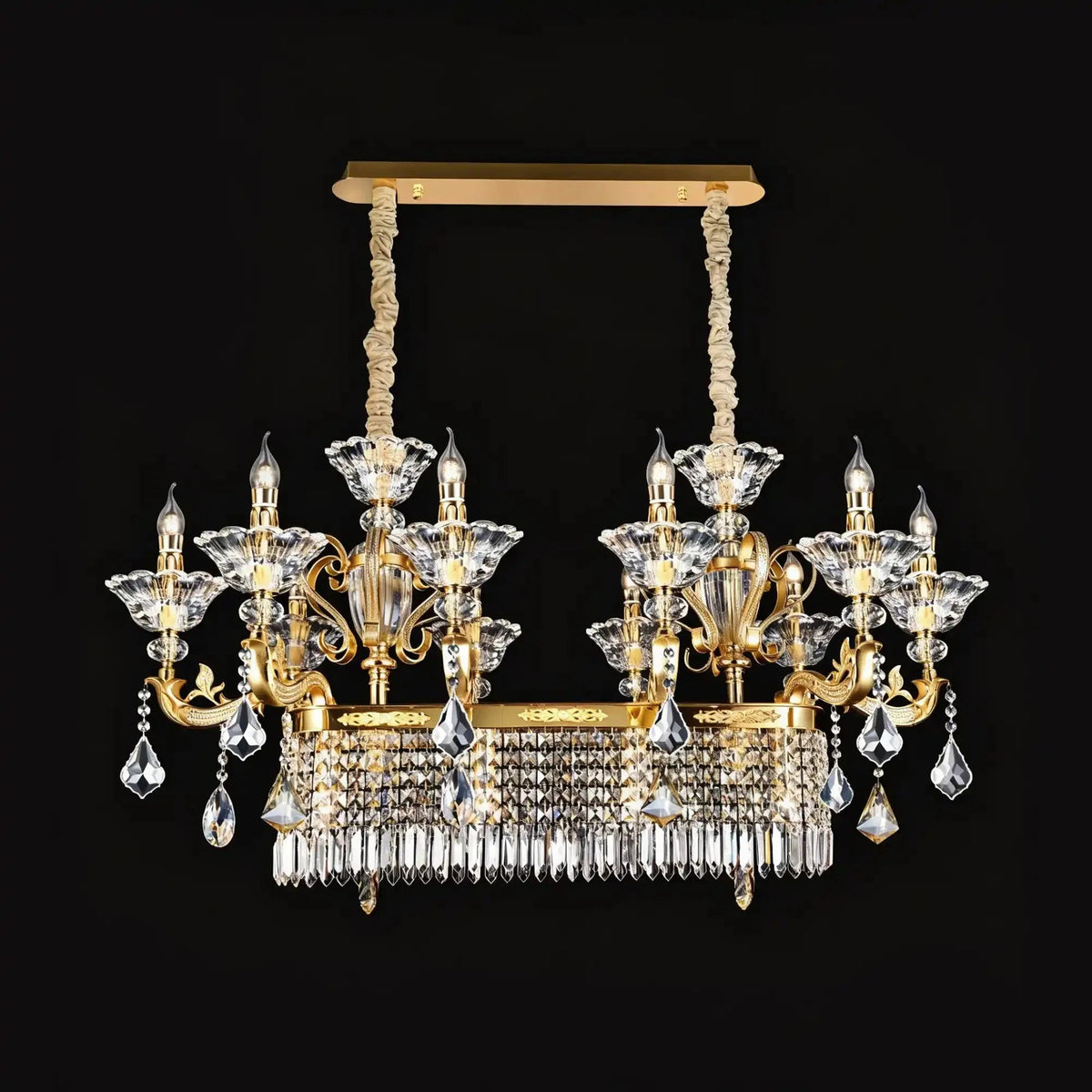 Eternal Baroque Revival Chandelier Series with Diamond-Inspired Crystal-Studded Light Arms - Zelno Lighting