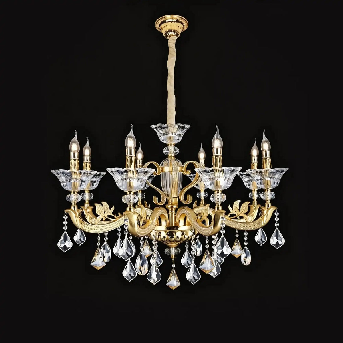 Eternal Baroque Revival Chandelier Series with Diamond-Inspired Crystal-Studded Light Arms - Zelno Lighting