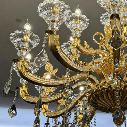 Eternal Baroque Revival Chandelier Series with Diamond-Inspired Crystal-Studded Light Arms - Zelno Lighting