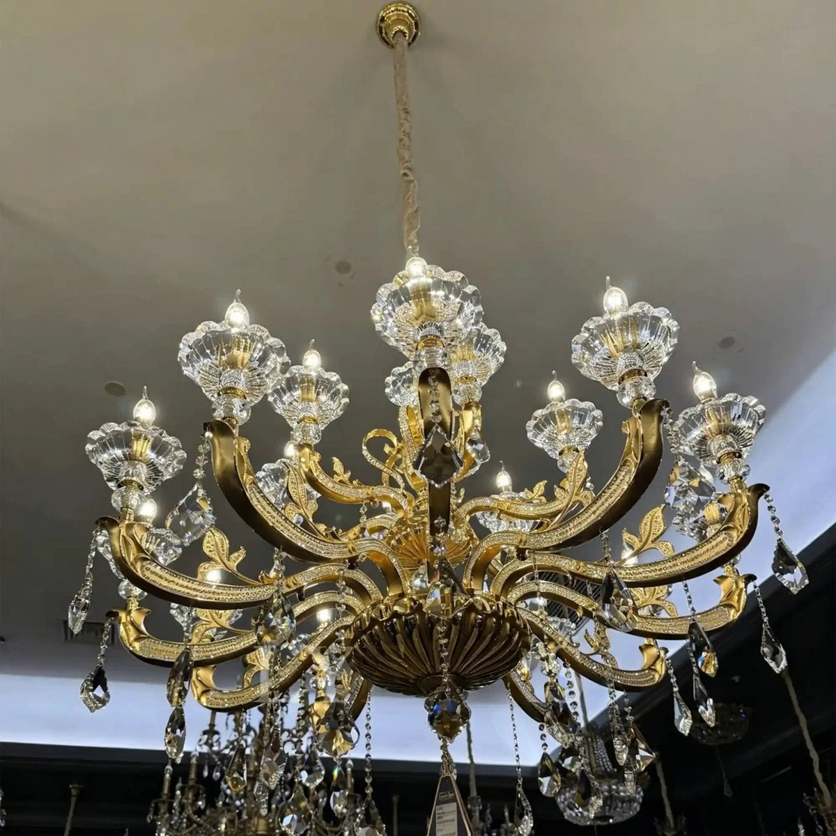 Eternal Baroque Revival Chandelier Series with Diamond-Inspired Crystal-Studded Light Arms - Zelno Lighting