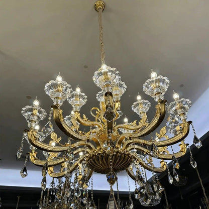 Eternal Baroque Revival Chandelier Series with Diamond-Inspired Crystal-Studded Light Arms - Zelno Lighting