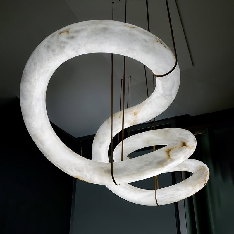 Ethereal Alabaster Chandelier 70½" - Zelno