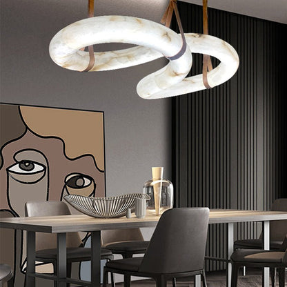 Ethereal Contemporary Nordic Alabaster Chandelier - Zelno