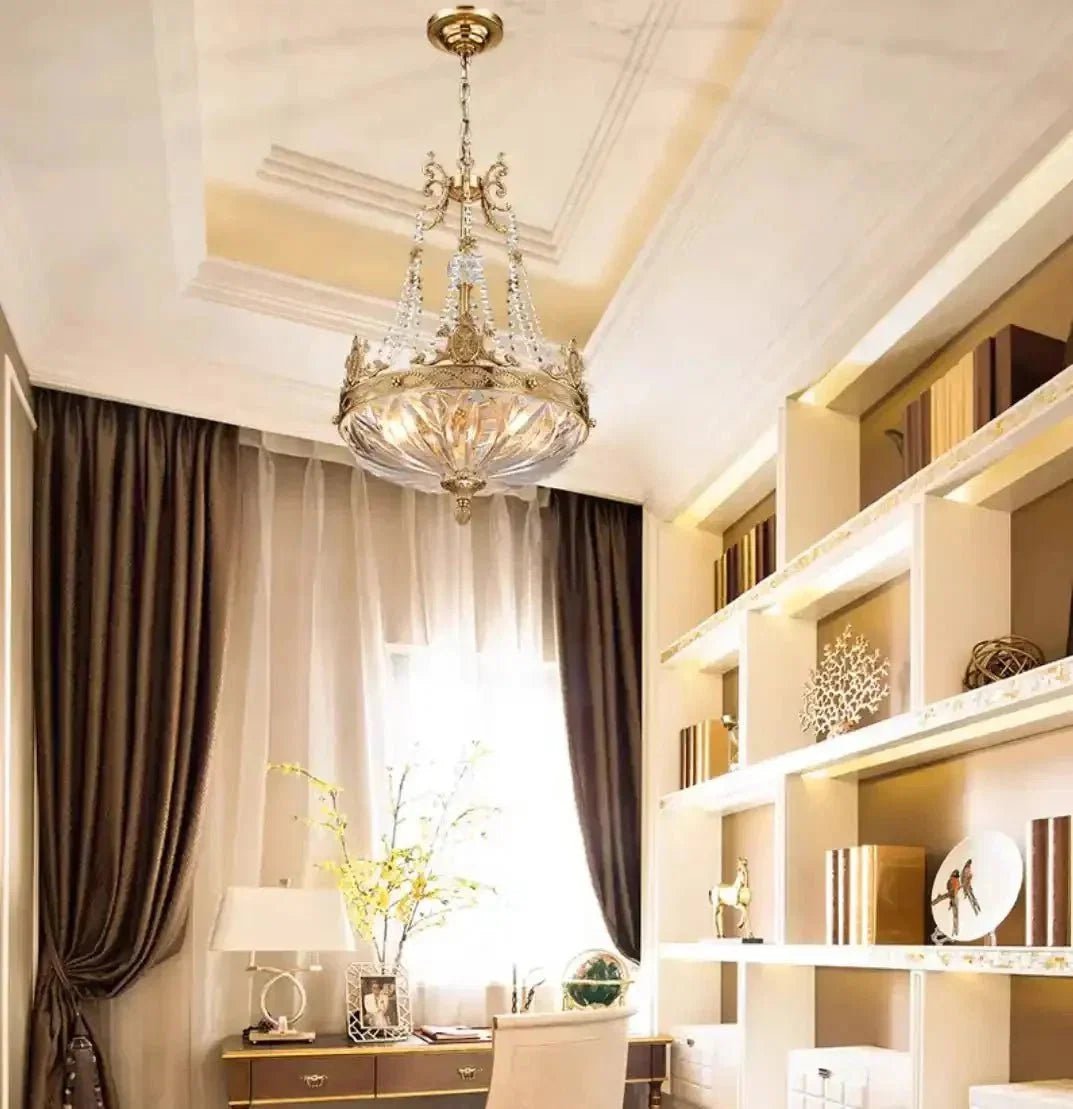 European Style Luxury Crystal Pendant Candle Chandelier for Living Room/Foyer/Entrys/Hallwayr - Zelno Lighting