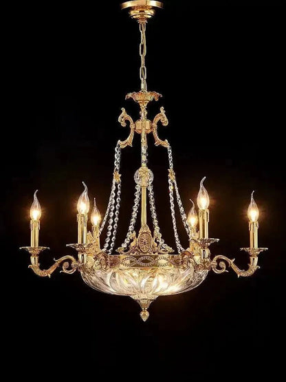 European Style Luxury Crystal Pendant Candle Chandelier for Living Room/Foyer/Entrys/Hallwayr - Zelno Lighting