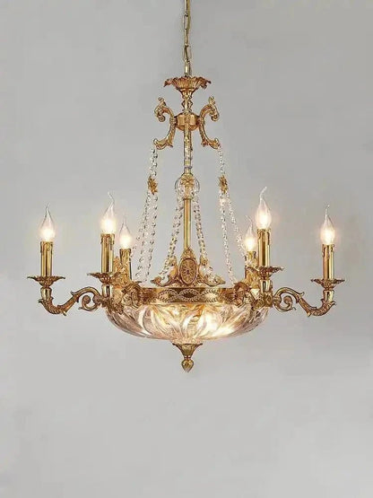 European Style Luxury Crystal Pendant Candle Chandelier for Living Room/Foyer/Entrys/Hallwayr - Zelno Lighting