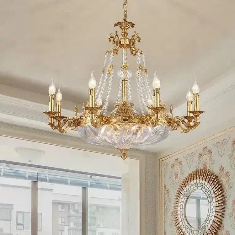European Style Luxury Crystal Pendant Candle Chandelier for Living Room/Foyer/Entrys/Hallwayr - Zelno Lighting