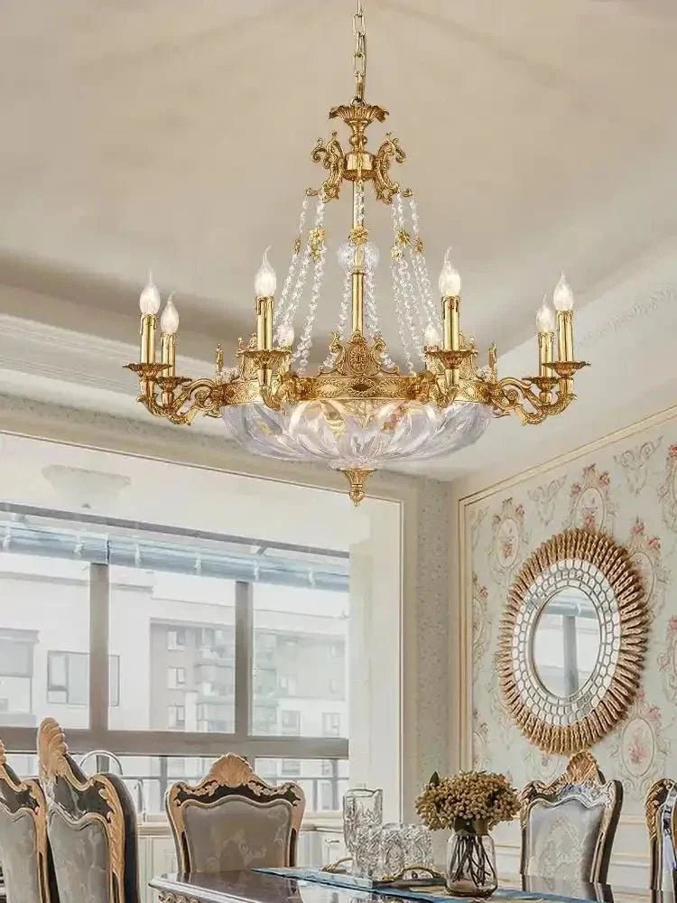 European Style Luxury Crystal Pendant Candle Chandelier for Living Room/Foyer/Entrys/Hallwayr - Zelno Lighting