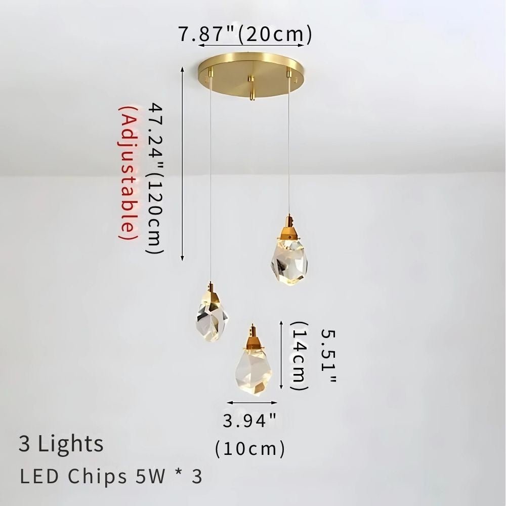 Eve Modern Crystal Chandelier for Staircase - Zelno Lighting