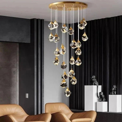 Eve Modern Crystal Chandelier for Staircase - Zelno Lighting