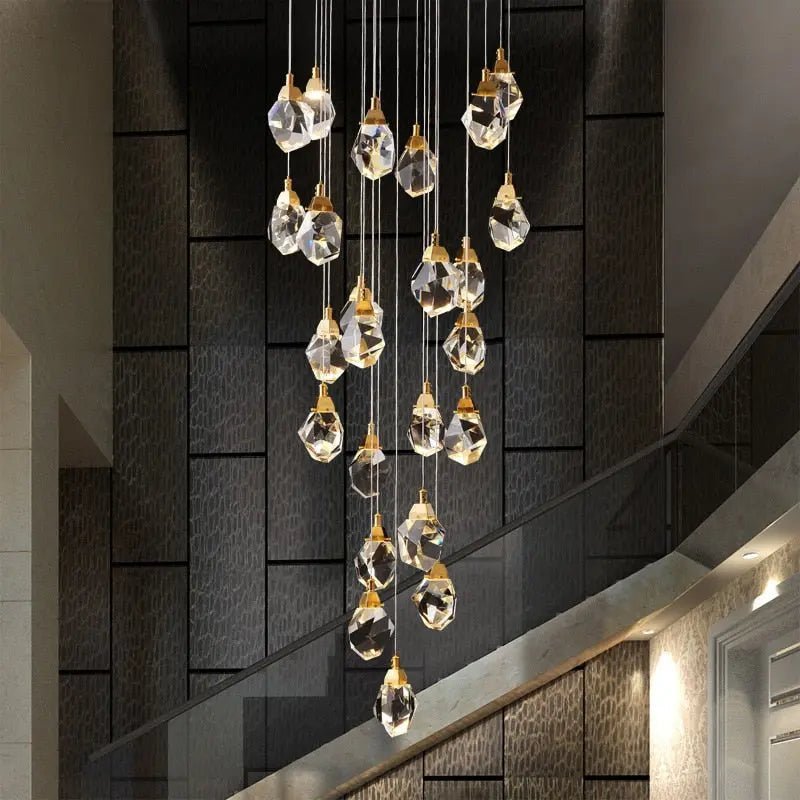 Eve Modern Crystal Chandelier for Staircase - Zelno Lighting