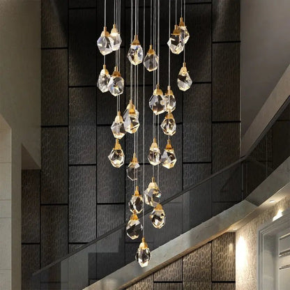 Eve Modern Crystal Chandelier for Staircase - Zelno Lighting