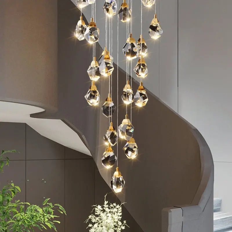 Eve Modern Crystal Chandelier for Staircase - Zelno Lighting
