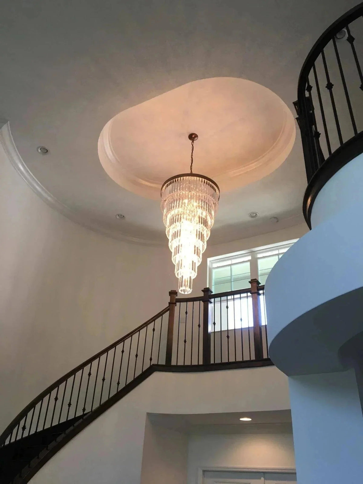 Extra Large 7-Tier Luxury Crystal Chandelier in Black/Coffee/Gold/Chrome Finish Color - Zelno Lighting