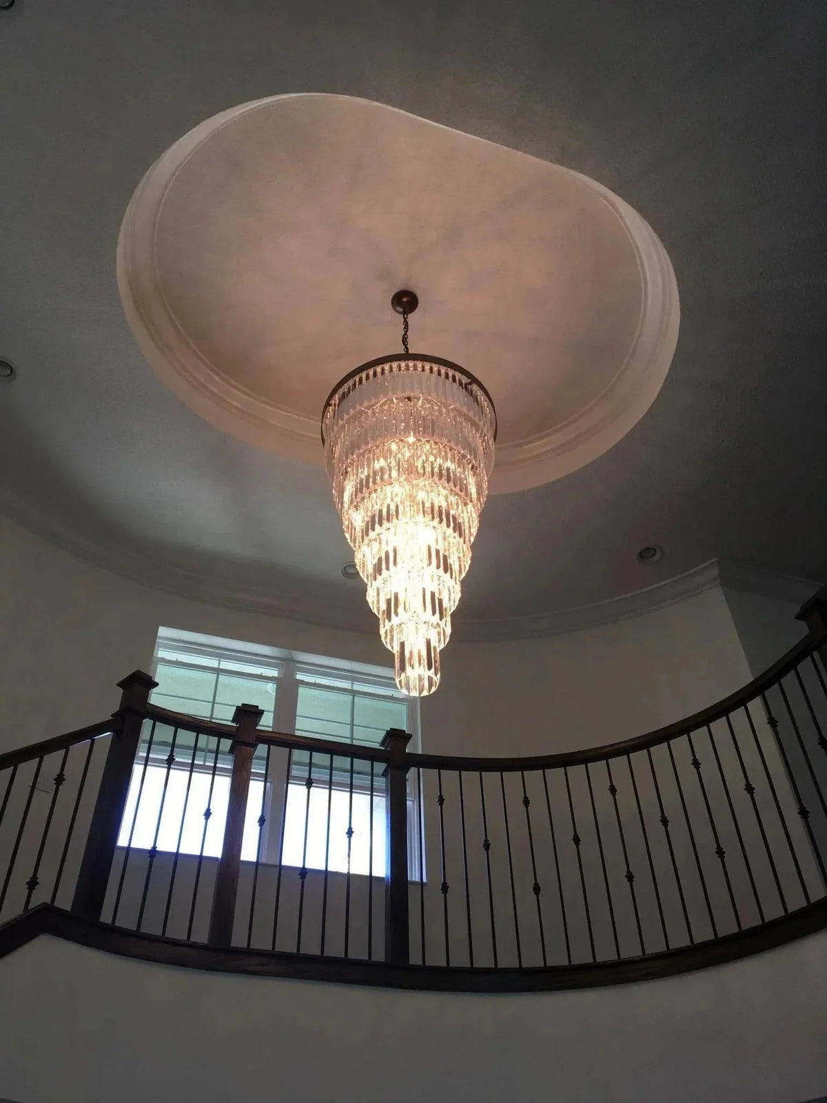 Extra Large 7-Tier Luxury Crystal Chandelier in Black/Coffee/Gold/Chrome Finish Color - Zelno Lighting
