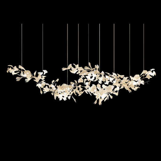 Extra Large Ceramic White Flower Chandelier in Artistic Branch Style for Spacious Living and Dining Room - Zelno Lighting