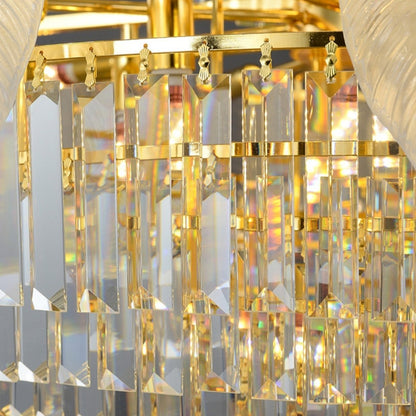 Extra Large Crystal Feather Style Chandelier Long Foyer Staircase Ceiling Lighting Fixture For Living Room - Zelno Lighting