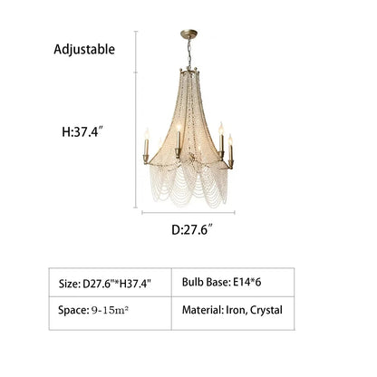 Extra Large European Crystal Beaded Chandelier Candle Light for Stairs / Duplex / Villa - Zelno Lighting