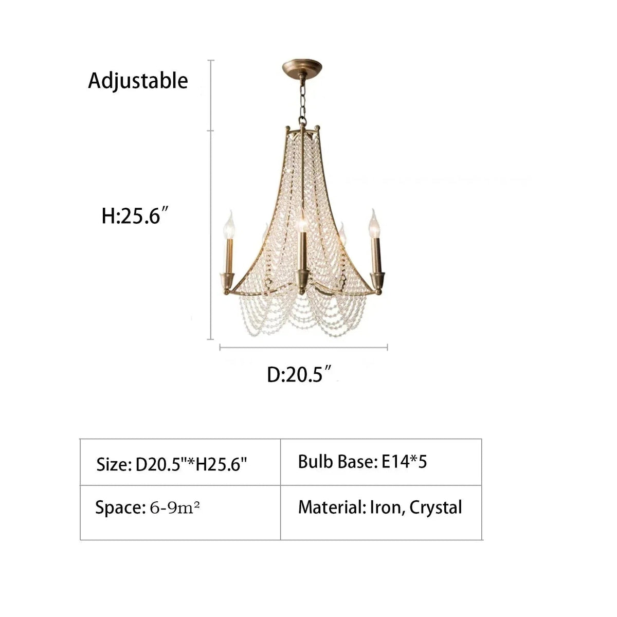 Extra Large European Crystal Beaded Chandelier Candle Light for Stairs / Duplex / Villa - Zelno Lighting
