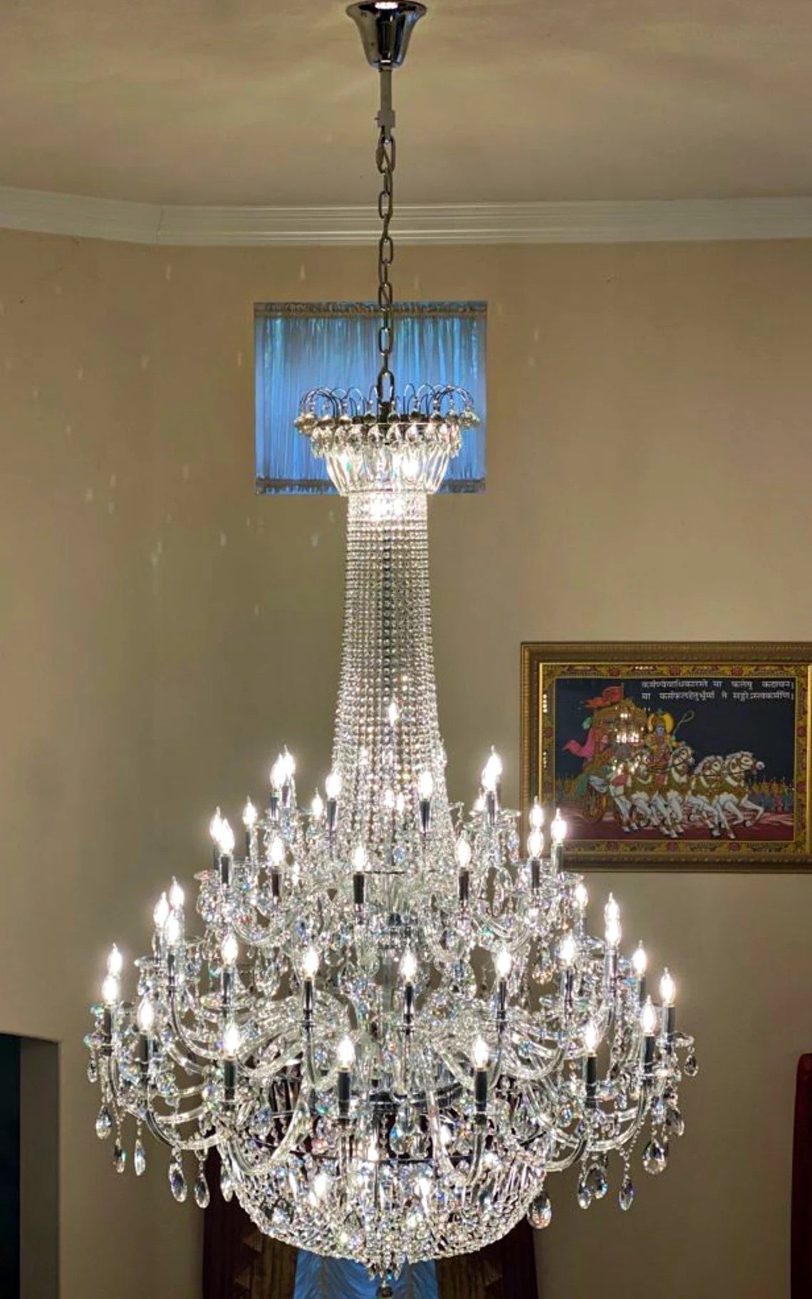 Extra Large European-style Multi-layers Candle Luxury Crystal Chandelier Gold Art Foyer/Staircase Decorative Light Fixture - Zelno Lighting
