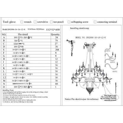 Extra Large European-style Multi-layers Candle Luxury Crystal Chandelier Gold Art Foyer/Staircase Decorative Light Fixture - Zelno Lighting