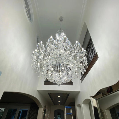 Extra Large European-style Multi-layers Candle Luxury Crystal Chandelier Gold Art Foyer/Staircase Decorative Light Fixture - Zelno Lighting