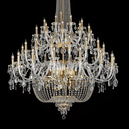 Extra Large European-style Multi-layers Candle Luxury Crystal Chandelier Gold Art Foyer/Staircase Decorative Light Fixture - Zelno Lighting