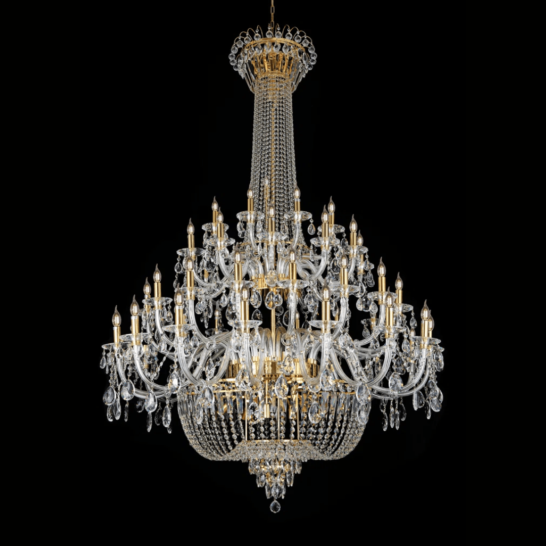 Extra Large European-style Multi-layers Candle Luxury Crystal Chandelier Gold Art Foyer/Staircase Decorative Light Fixture - Zelno Lighting