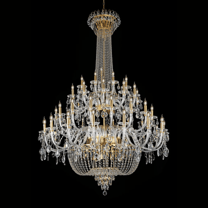 Extra Large European-style Multi-layers Candle Luxury Crystal Chandelier Gold Art Foyer/Staircase Decorative Light Fixture - Zelno Lighting
