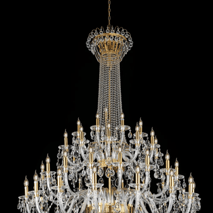 Extra Large European-style Multi-layers Candle Luxury Crystal Chandelier Gold Art Foyer/Staircase Decorative Light Fixture - Zelno Lighting