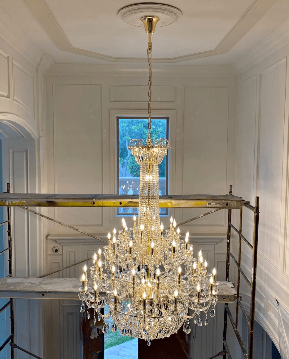 Extra Large European-style Multi-layers Candle Luxury Crystal Chandelier Gold Art Foyer/Staircase Decorative Light Fixture - Zelno Lighting