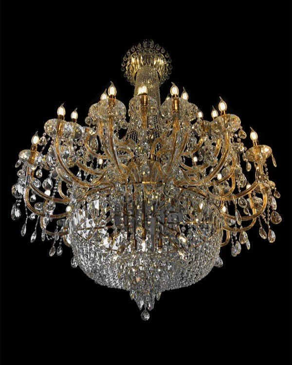 Extra Large European-style Multi-layers Candle Luxury Crystal Chandelier Gold Art Foyer/Staircase Decorative Light Fixture - Zelno Lighting